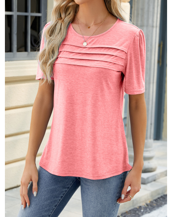 Plain Casual Crew Neck T-Shirt