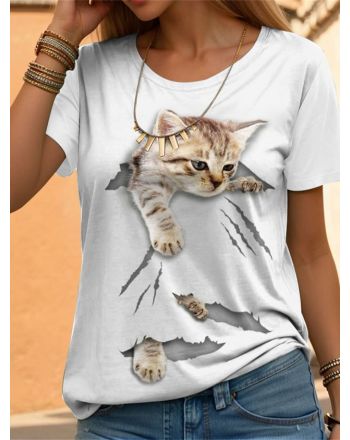 Cat Loose Casual T-Shirt