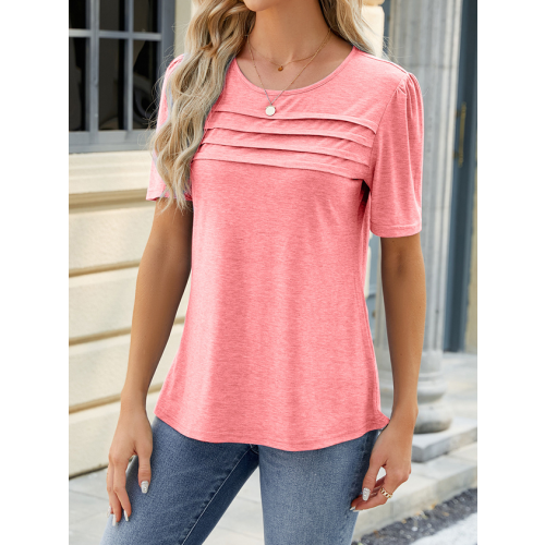 Plain Casual Crew Neck T-Shirt