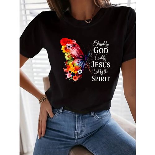 Casual Regular Fit Text Letters Cotton T-Shirt