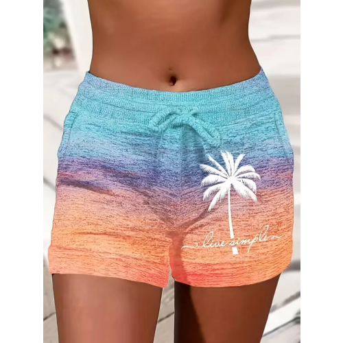 Drawstring Loose Ombre Casual Shorts