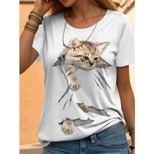 Cat Loose Casual T-Shirt